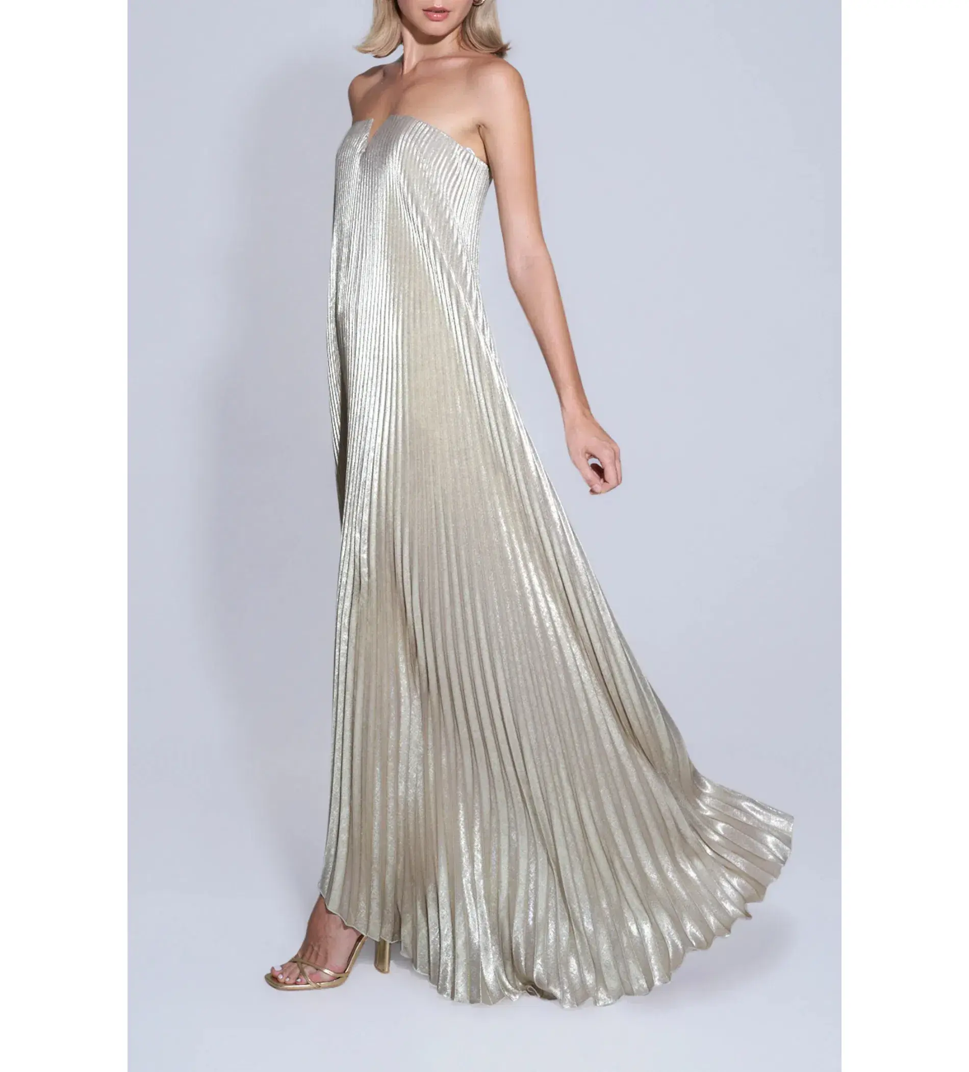 L’idee Black Tie Gown Gold Shimmer Size AU 8 - Image 2