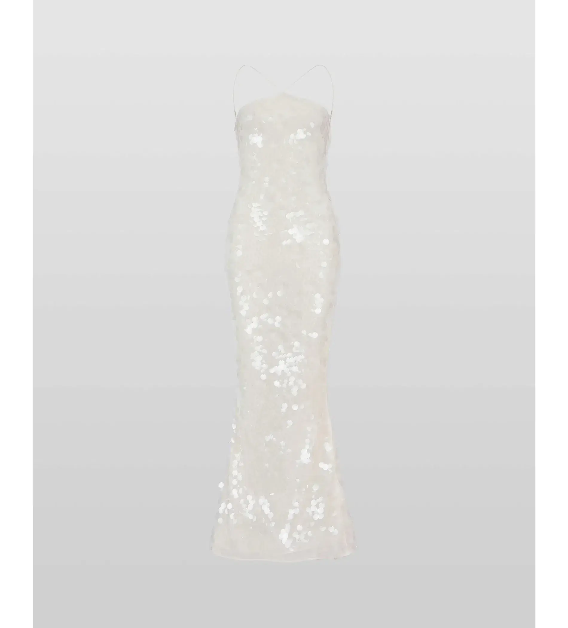 Rat & Boa Emmanuella Halter Maxi Dress in White Sequin Size XS / AU 6 - Image 4