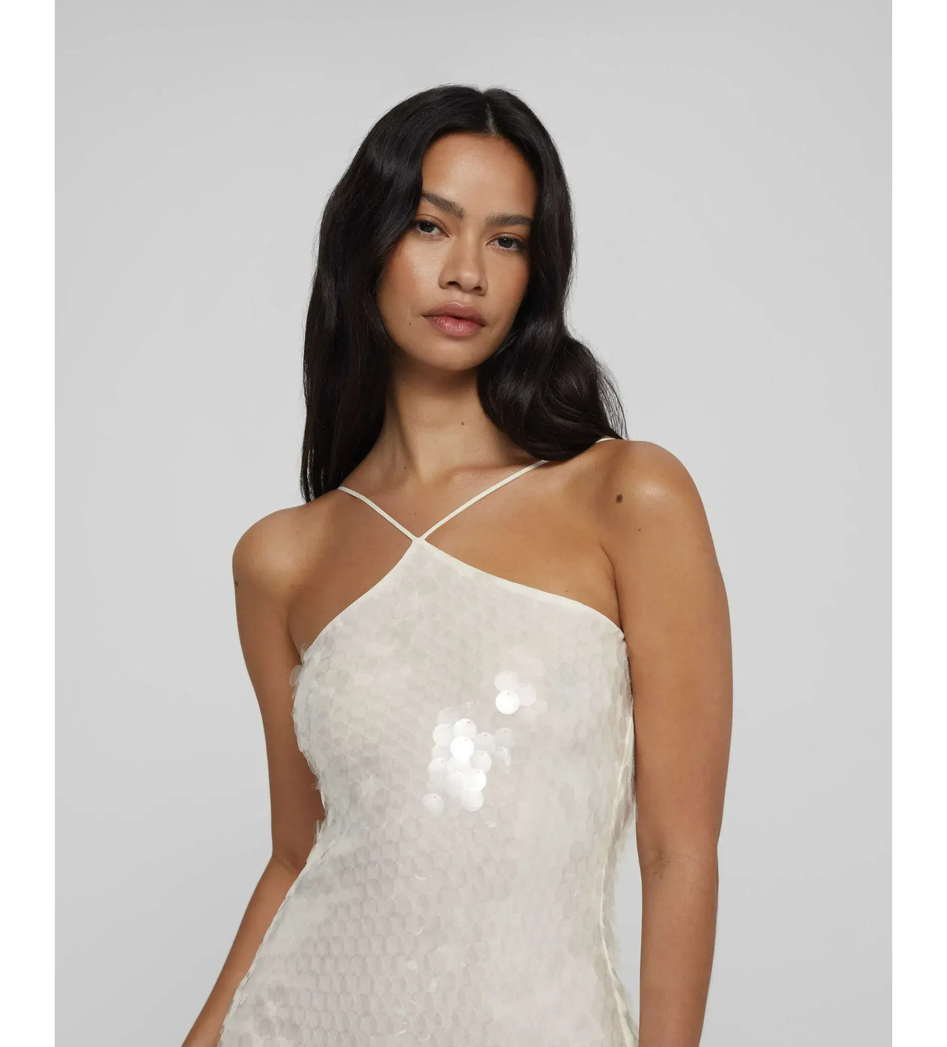Rat & Boa Emmanuella Halter Maxi Dress in White Sequin Size XS / AU 6 - Image 3