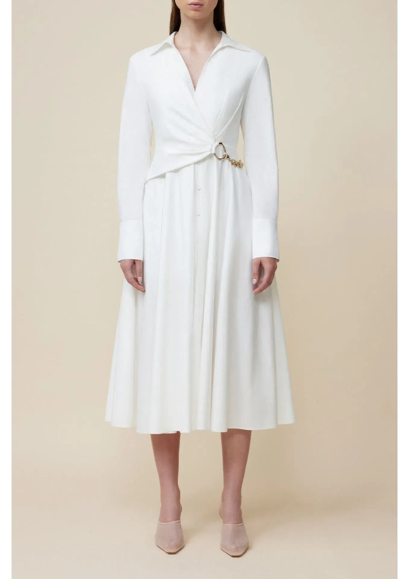 Acler Kirtling Midi Dress Ivory Size 10 - Image 1