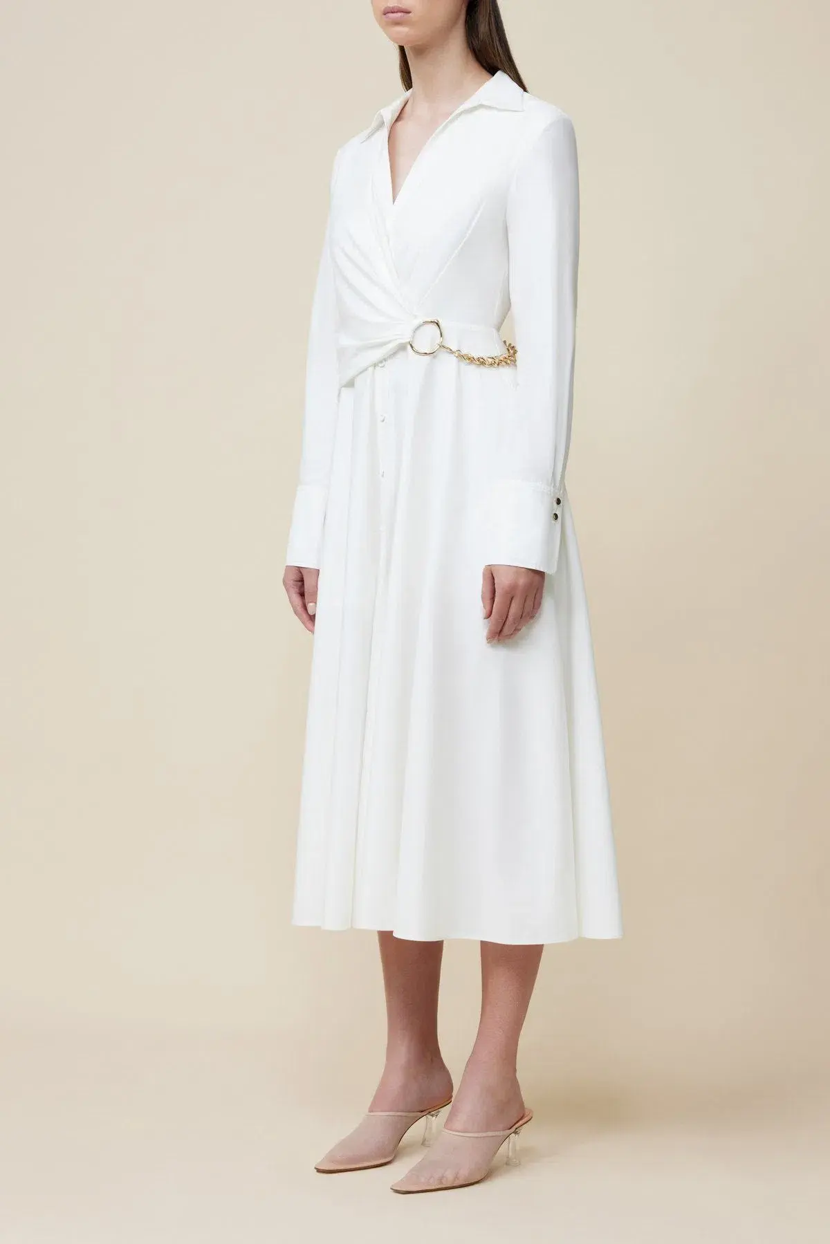 Acler Kirtling Midi Dress Ivory Size 10 - Image 2
