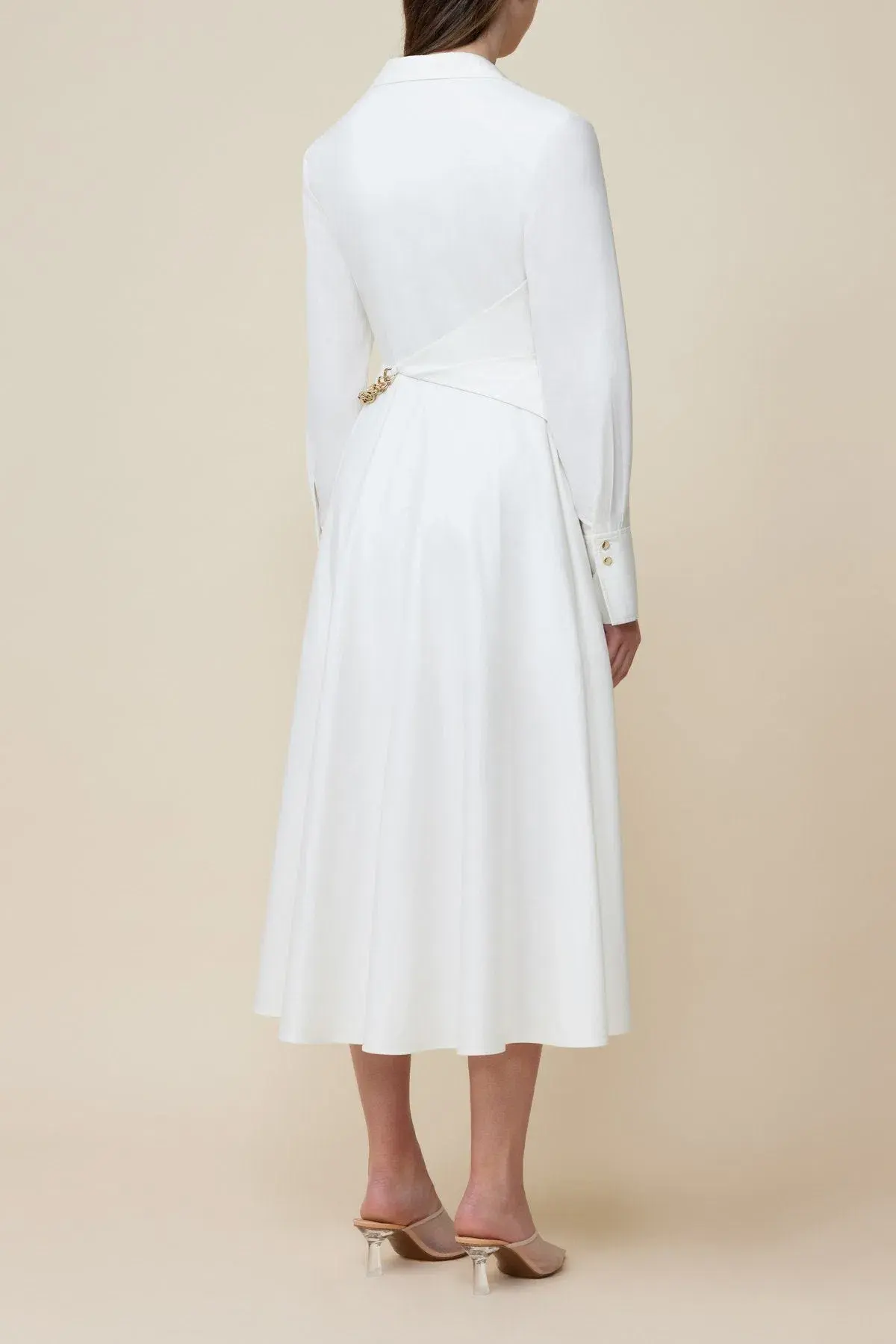 Acler Kirtling Midi Dress Ivory Size 10 - Image 3