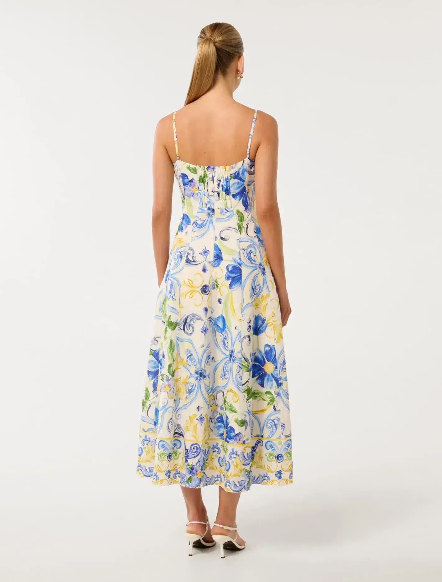 Forever New Chiara Printed Midi Dress Capri Tile Size 12 - Image 3