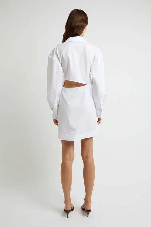 Christopher Esber Folia Float Buckle Shirt Mini Dress White Size 8 - Image 5