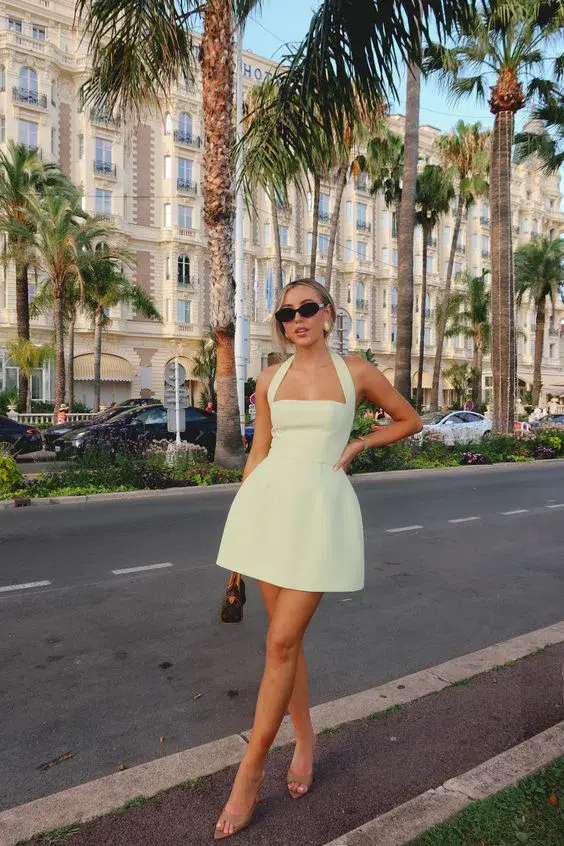 Odd Muse The Ultimate Muse Structured Mini Dress Lime Cream Size S / AU 8 - Image 7
