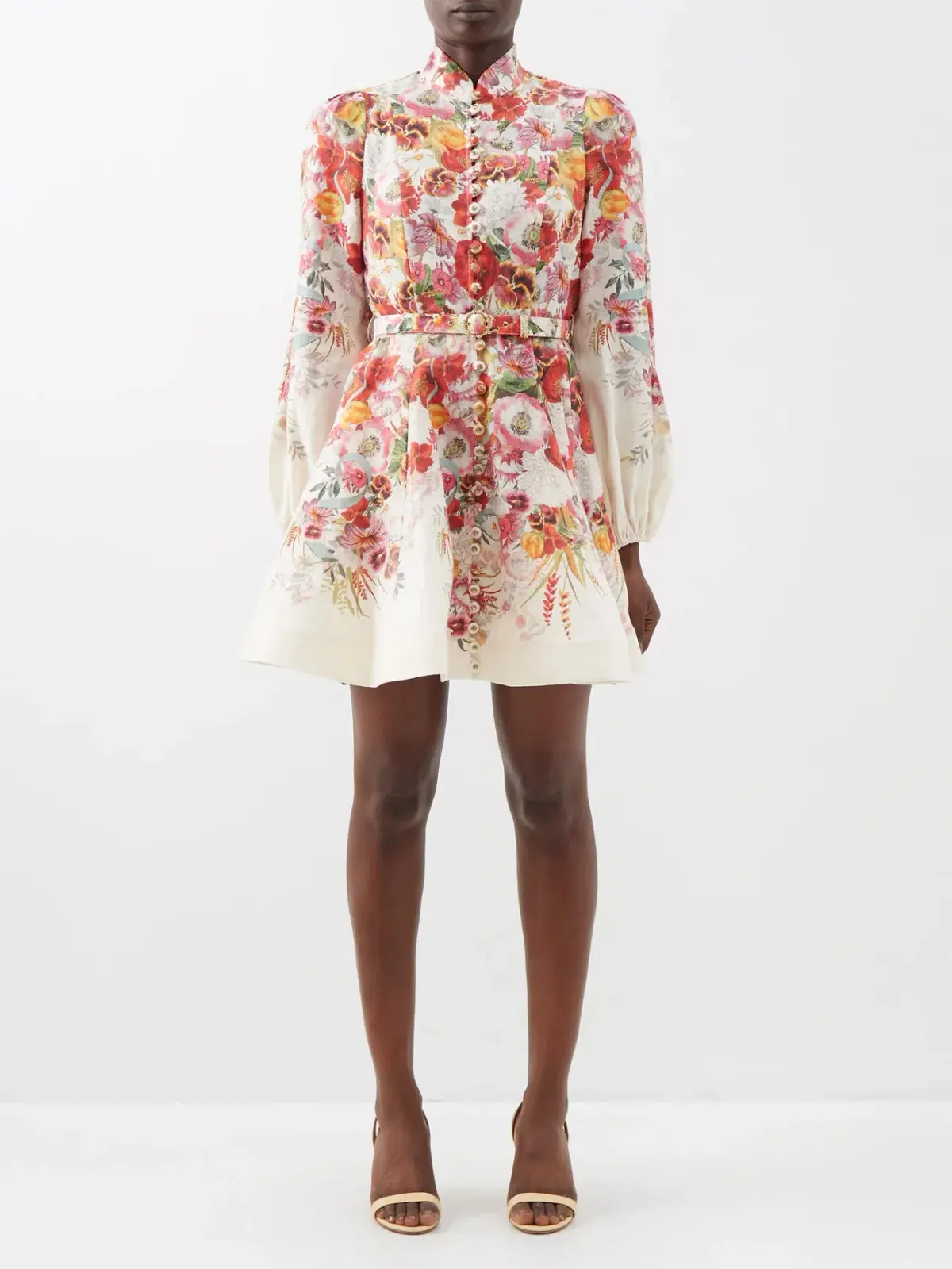 Zimmermann Wonderland Buttoned Mini Dress Floral Size 2 / AU 12 - Image 1
