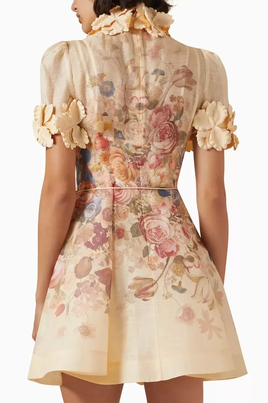 Zimmermann Luminosity Lift Off Flower Mini Dress Morisot Cream Floral Print Size 2 / AU 12 - Image 3