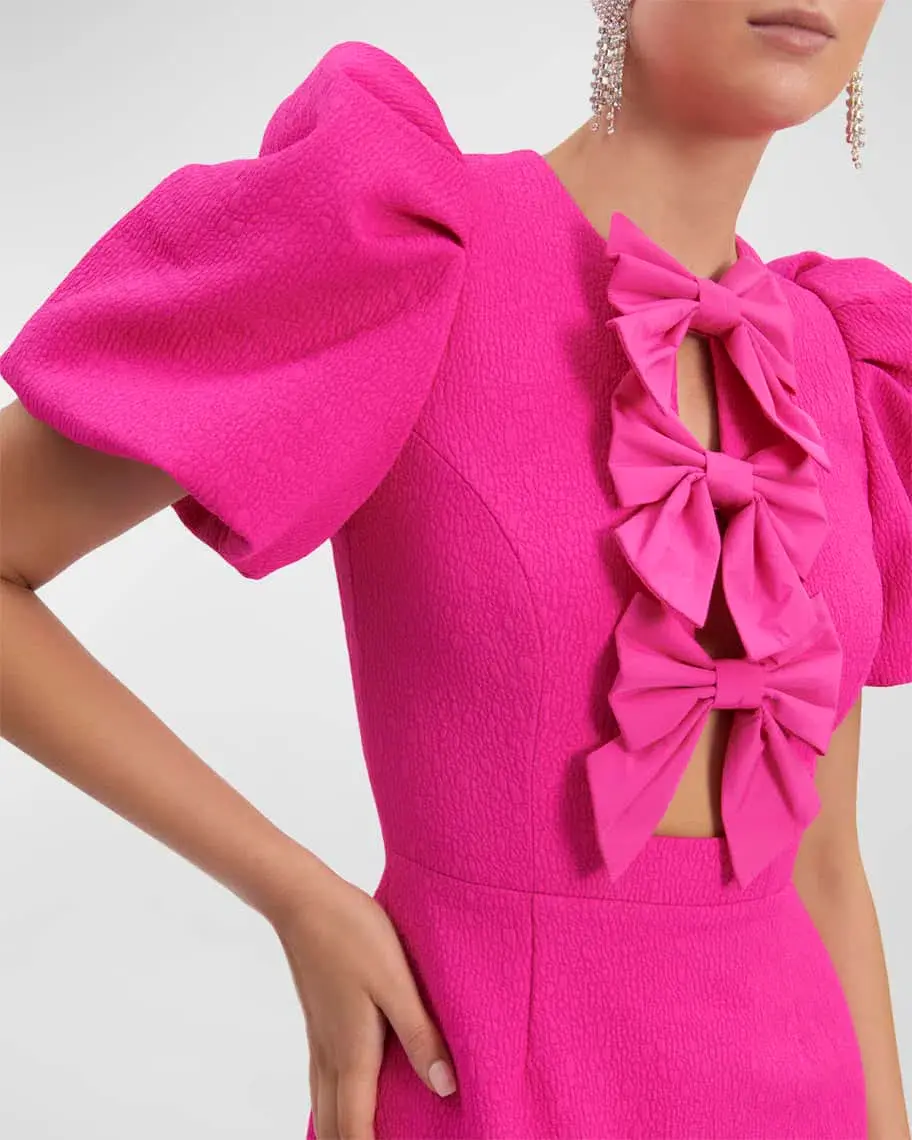 Rebecca Vallance Cecily Bow Mini Dress Hot Pink Size 10 - Image 2