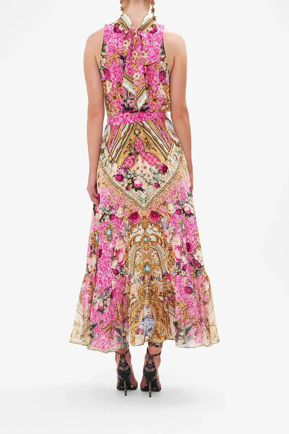 Camilla Necktie Midi Dress With Elasticated Waist Call Of The Canal Size XL / AU 16 - Image 3
