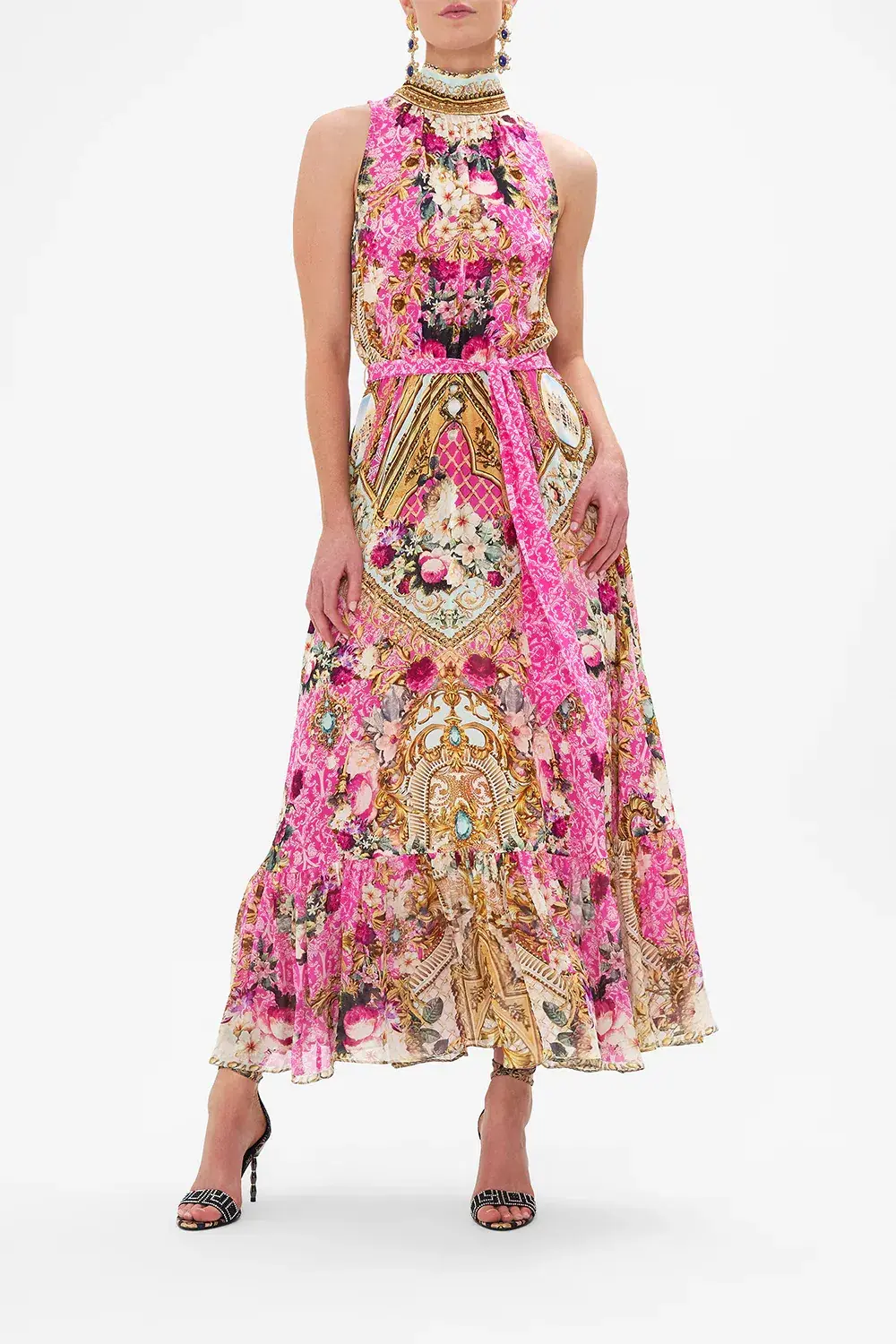 Camilla Necktie Midi Dress With Elasticated Waist Call Of The Canal Size XL / AU 16 - Image 1