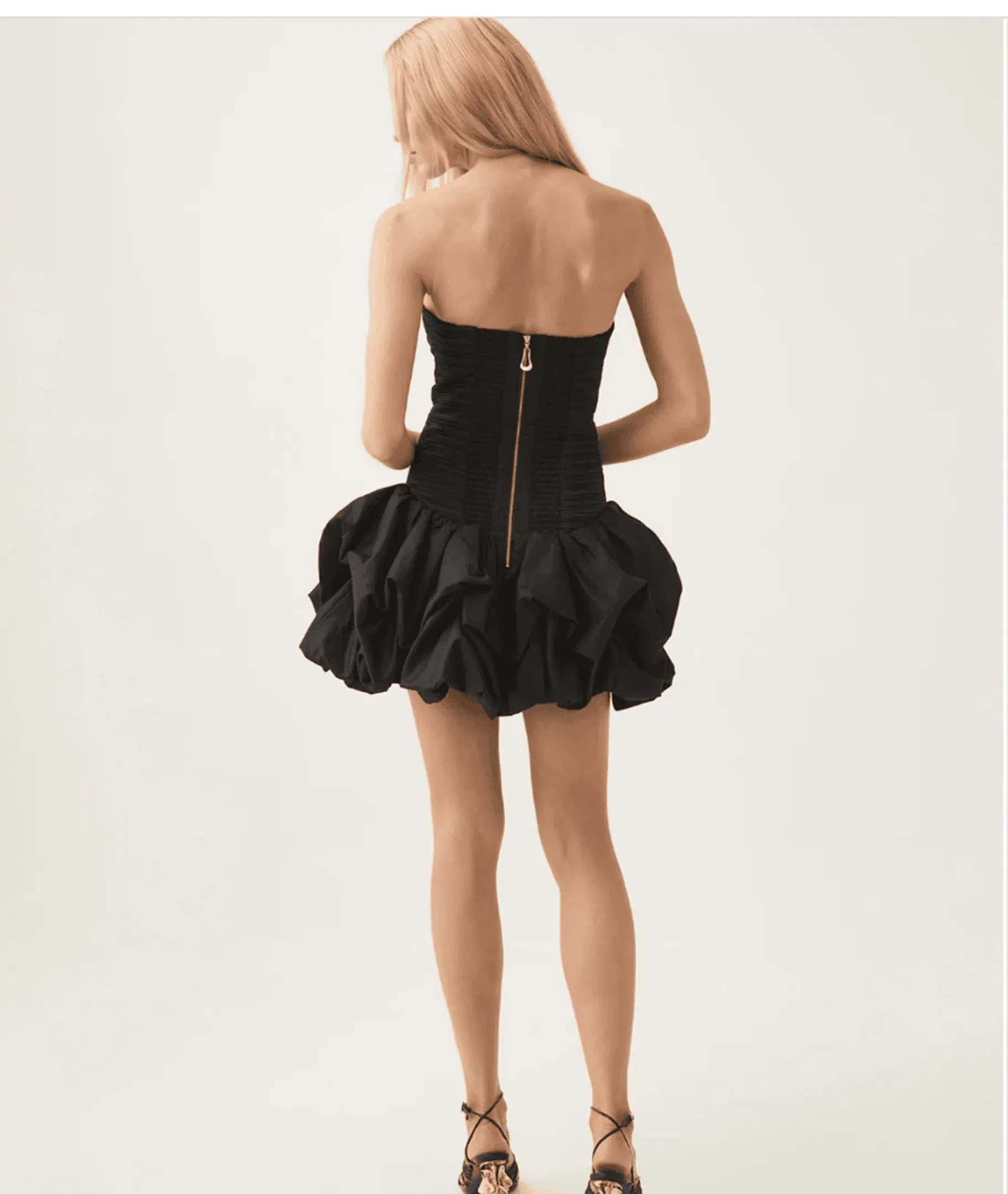 Aje Violette Bubble Hem Mini Dress in Black Size 10 - Image 3
