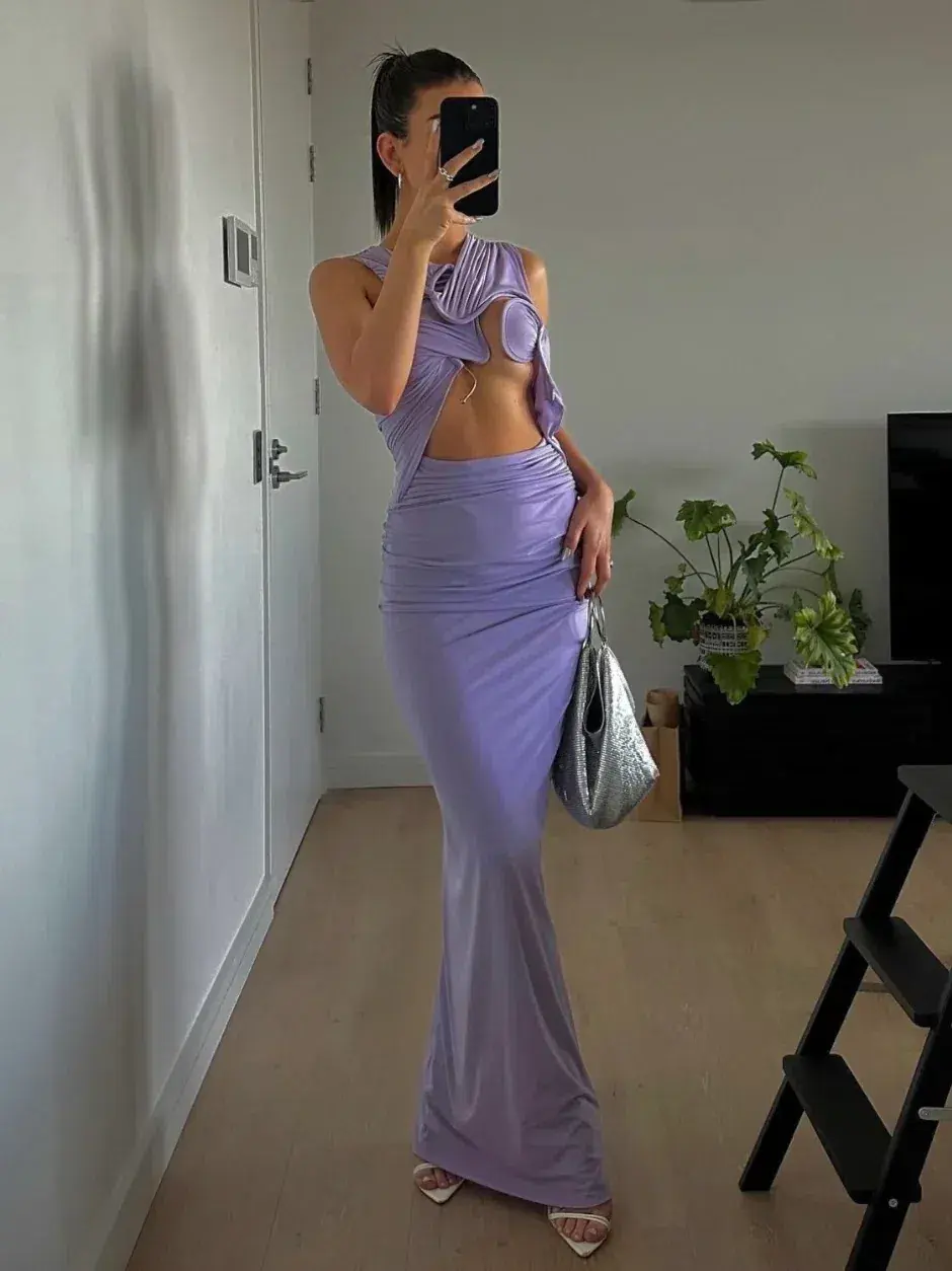Christopher Esber Venus Tank Maxi Dress Lilac Size 6 for rent on The Volte - main image