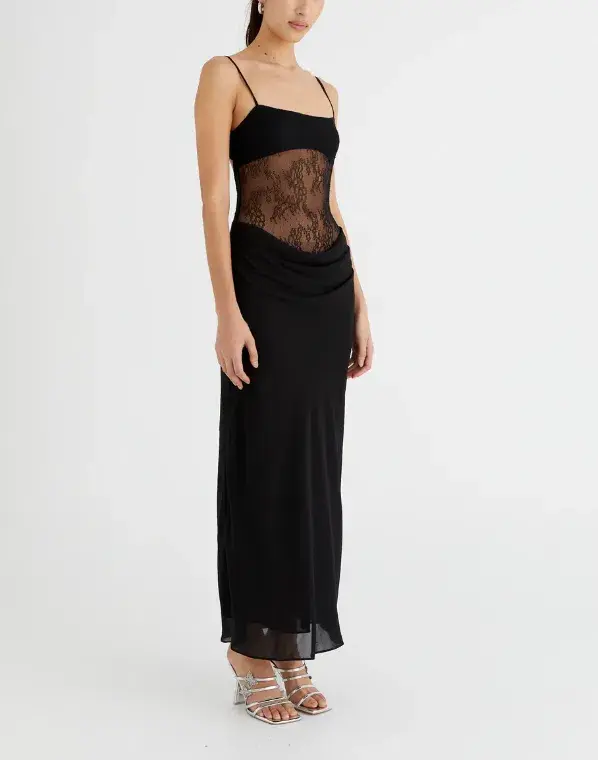 Benni Gabriel Maxi Dress Black Size 6 for rent on The Volte - main image