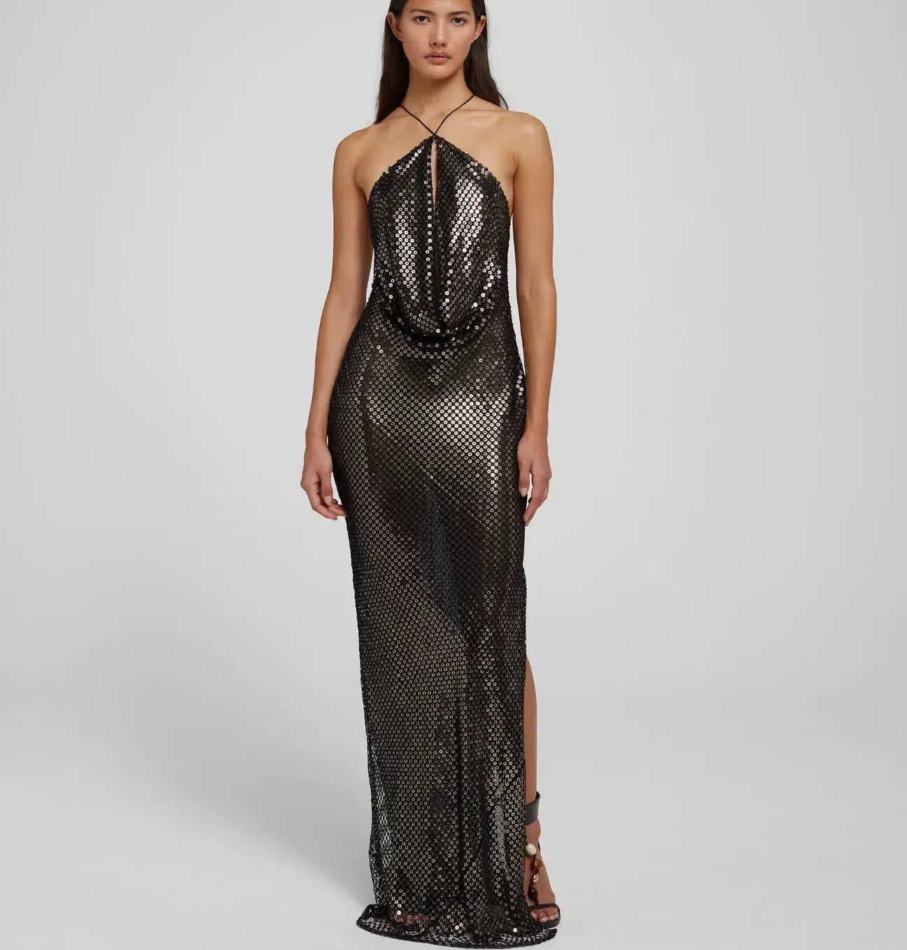 Rat & Boa Solar Maxi Dress Gown in Black with Sequin Size M / AU 10 - Image 8