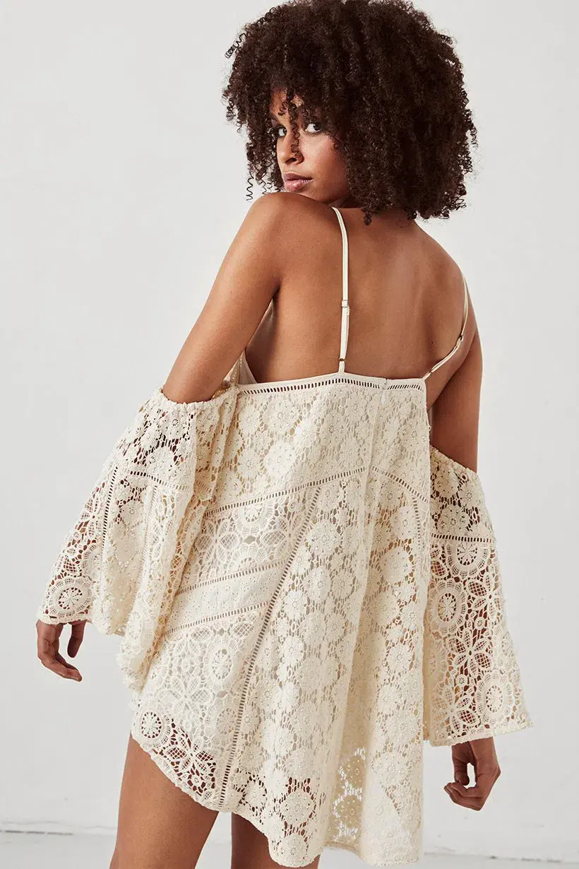 Spell and the Gypsy Imperial Lace Mini Dress Off White Size XS / AU 6 - Image 2