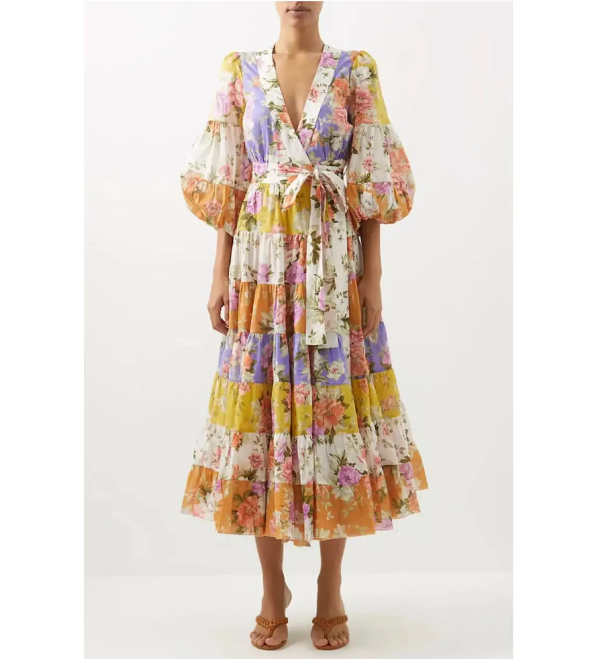 Zimmermann Pattie Wrap Midi Dress Floral Size 0 / AU 8 - Image 1