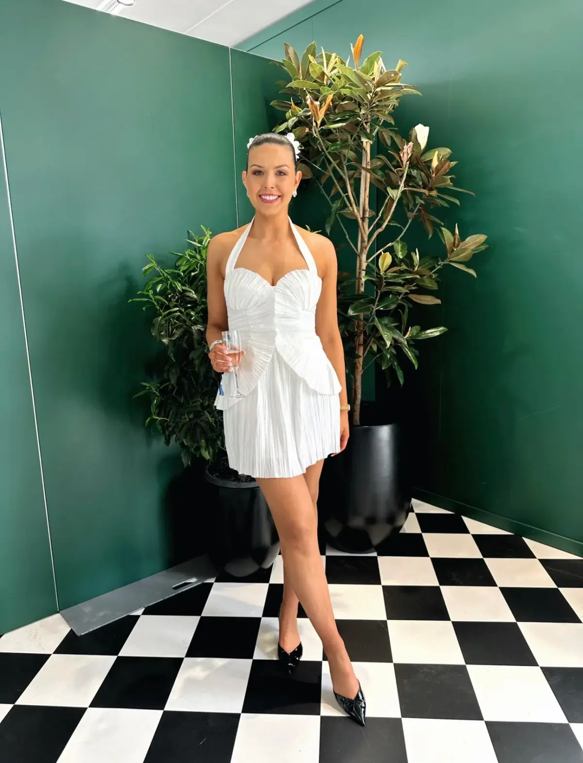 Sheike Peyton Pleated Mini Dress in Ivory Size AU 8 - Image 5