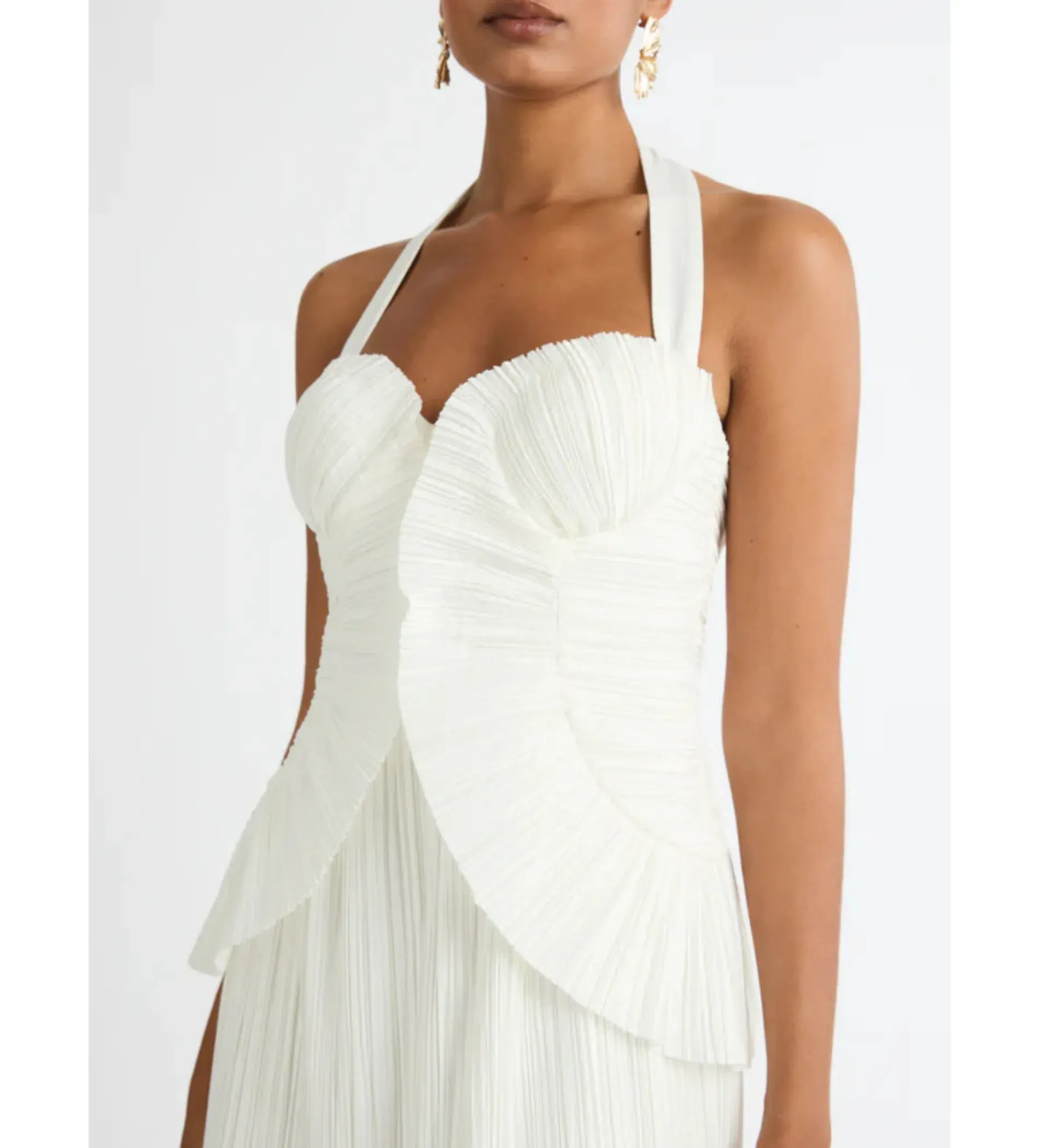 Sheike Peyton Pleated Mini Dress in Ivory Size AU 8 - Image 2