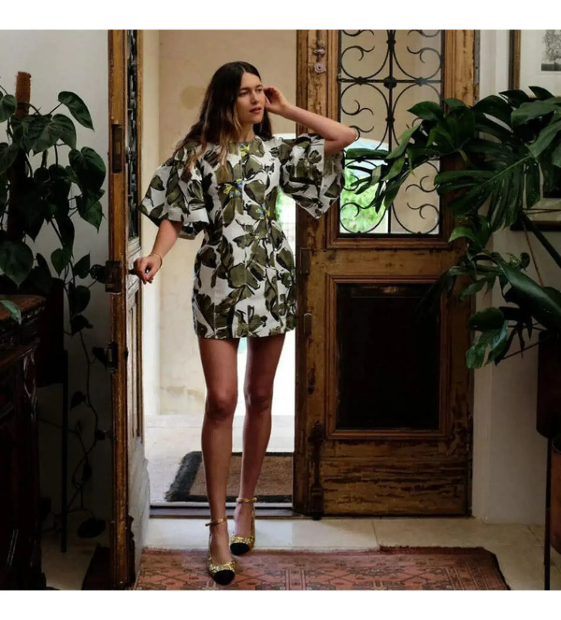 Aje Oasis Cut Out Mini Dress Print Size AU 14  - Image 1