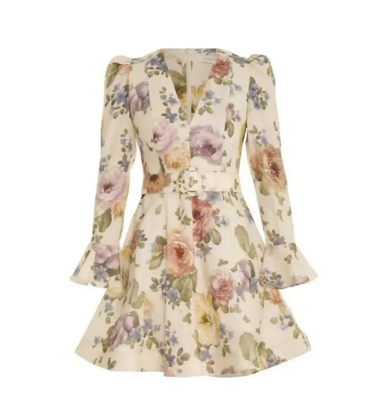 Zimmerman Luminosity Mini Dress in Multi Floral Cream Size 0 / AU 8 - Image 3