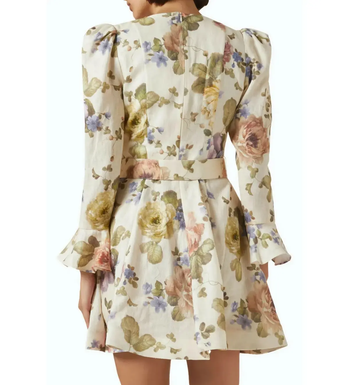 Zimmerman Luminosity Mini Dress in Multi Floral Cream Size 0 / AU 8 - Image 2