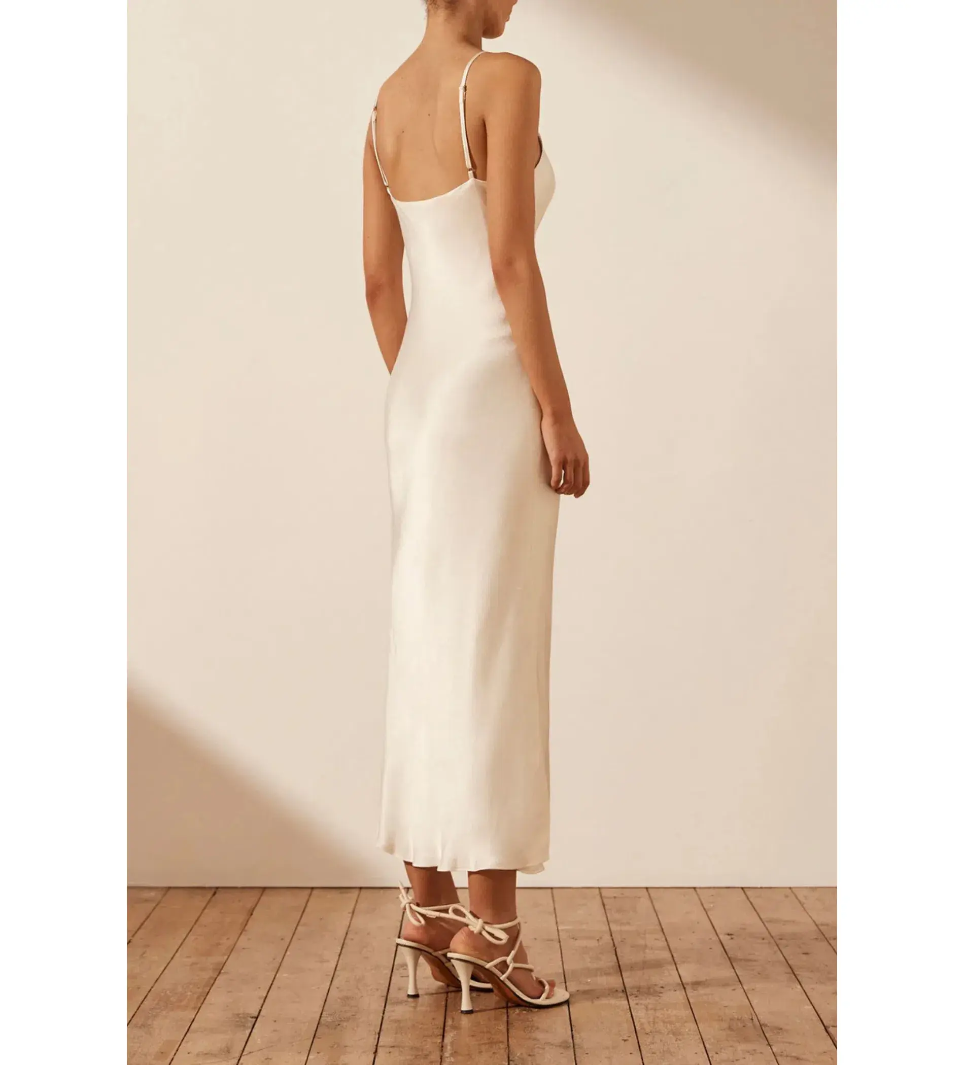 Shona Joy Milo Cut Out Slit Midi Dress Coconut Size AU 6 - Image 3