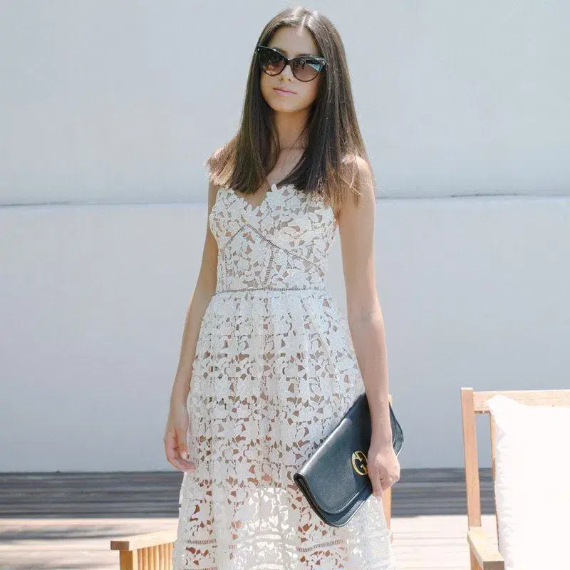 Self-portrait Azalea Guipure Lace Dress White Size AU 8 - Image 10