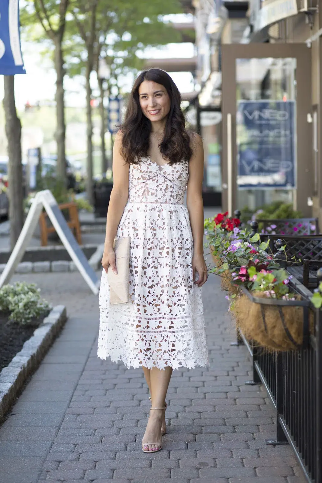 Self-portrait Azalea Guipure Lace Dress White Size AU 8 for rent on The Volte - main image