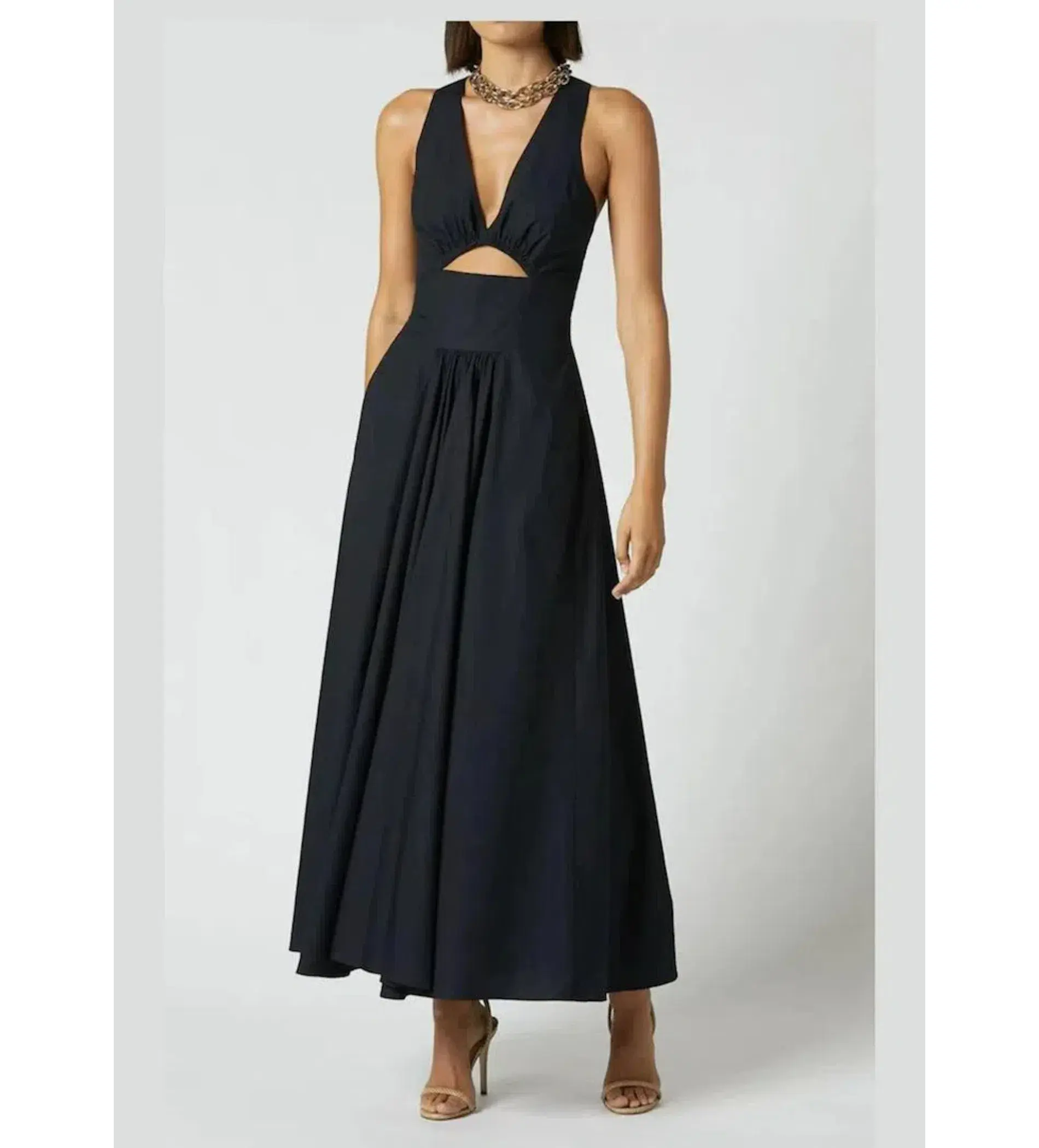 Scanlan Theodore Cotton Cross Back Dress Black Size AU 8  - Image 1