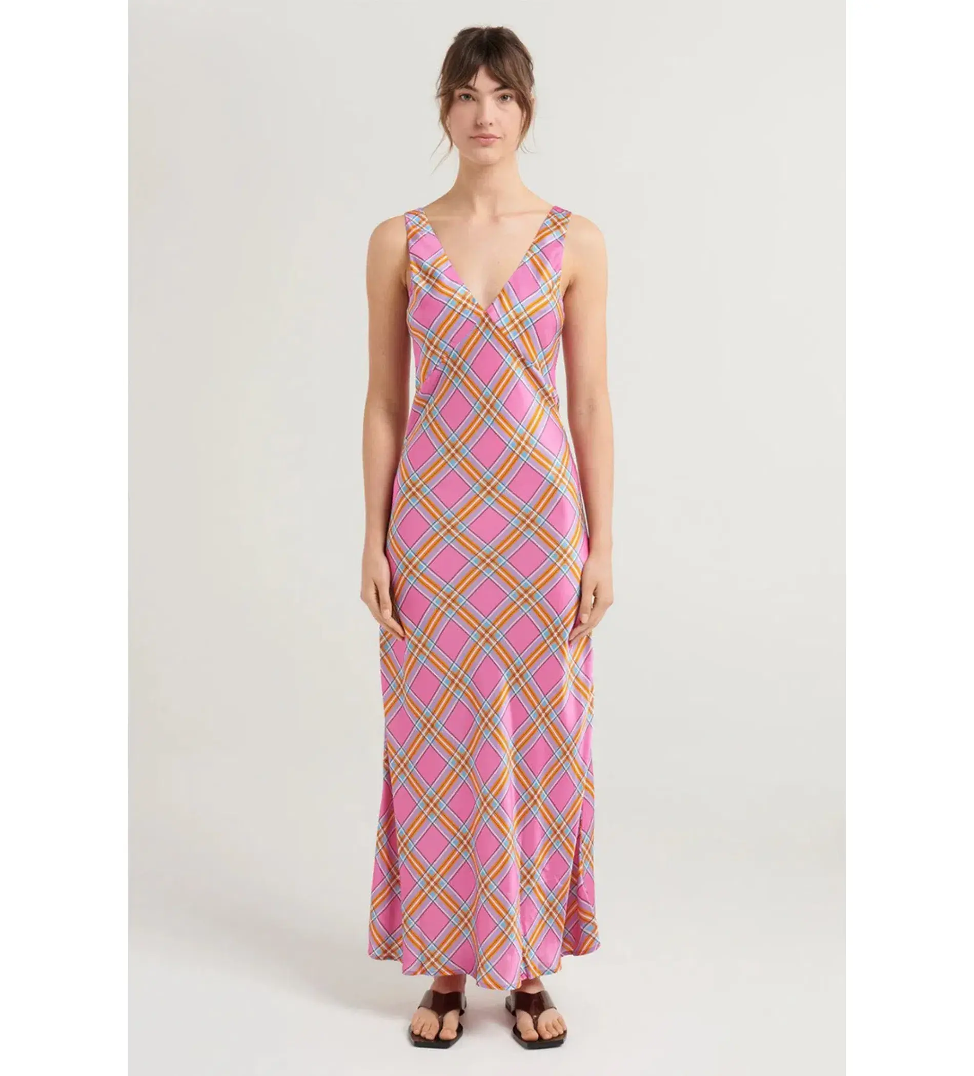 Steele Eadie Dress Pink Check Size AU 10 - Image 2