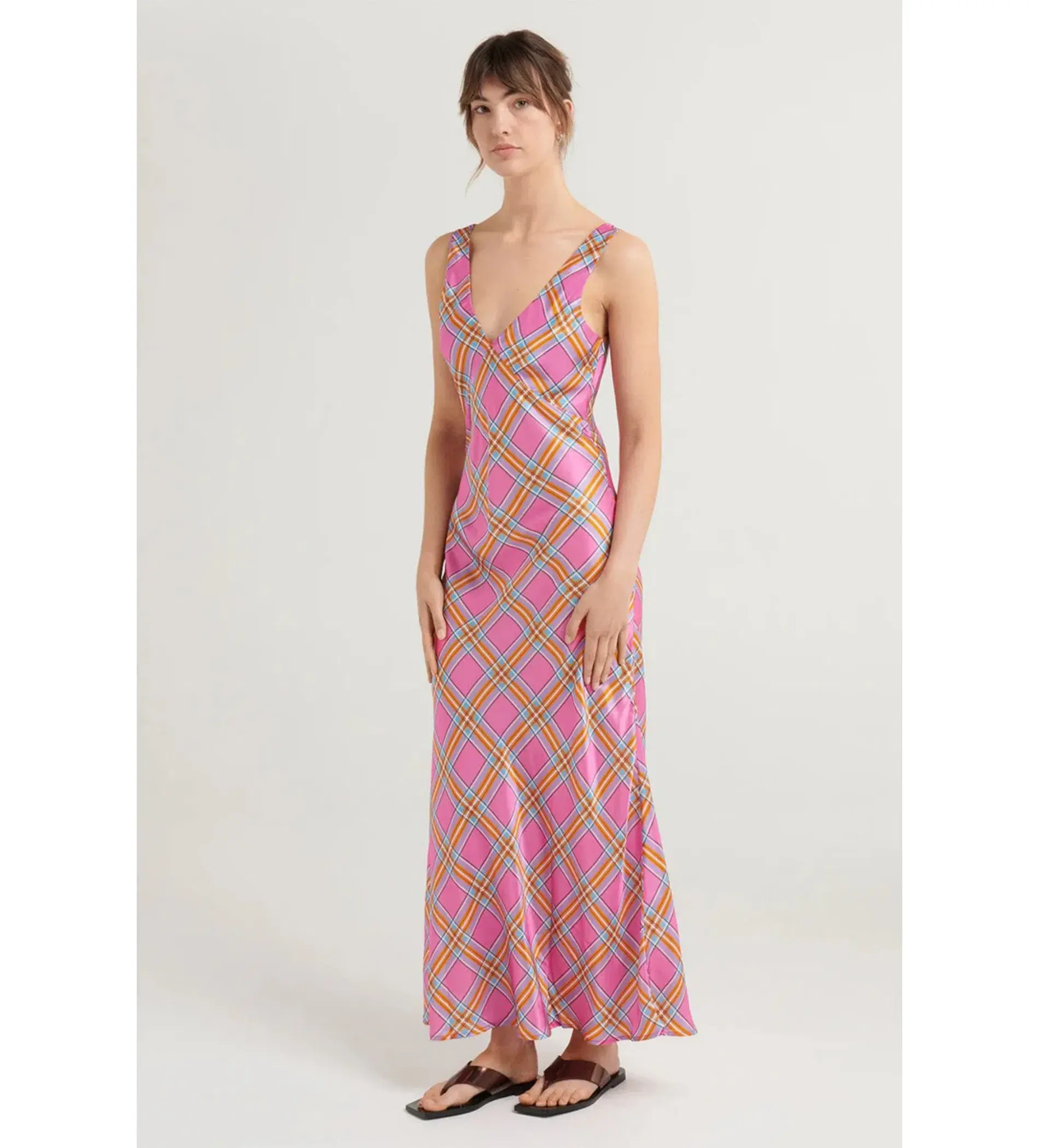 Steele Eadie Dress Pink Check Size AU 10 - Image 3
