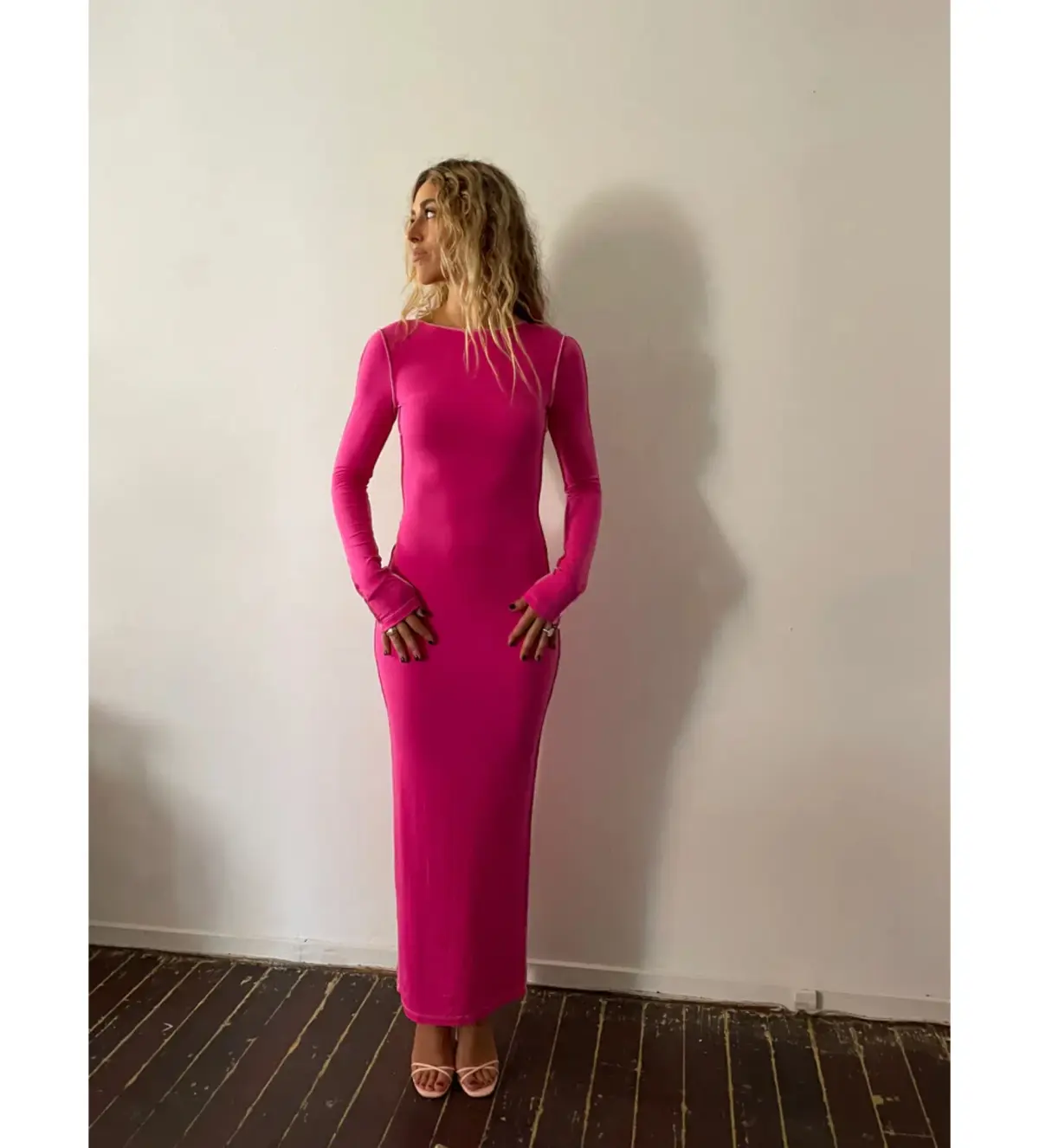 Odysseus and Penelope Contrast Maxi Dress Pink Size AU 6 - Image 1