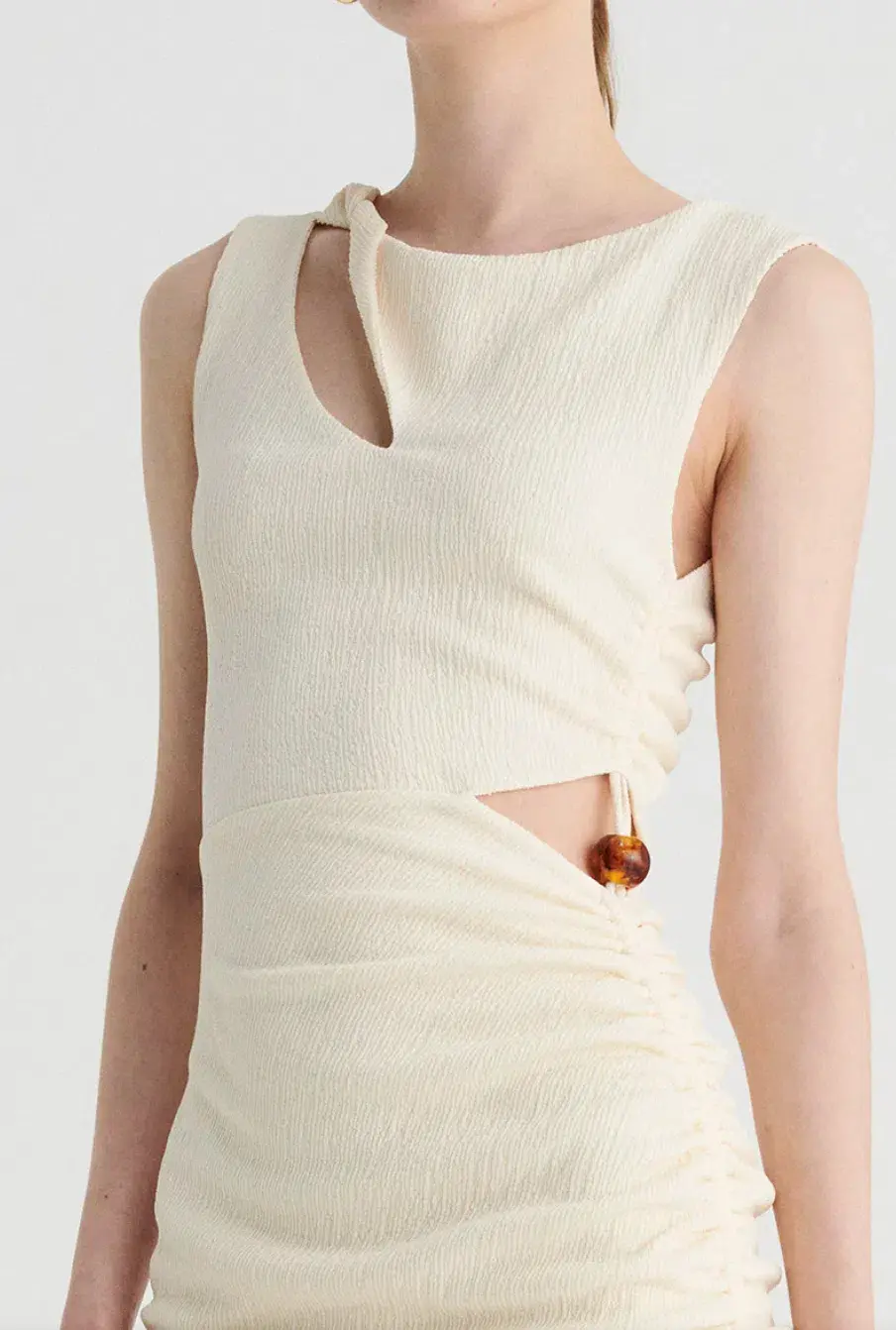 Suboo Jacqui Twist Front Mini Dress in Cream Size XS / AU 6 - Image 2