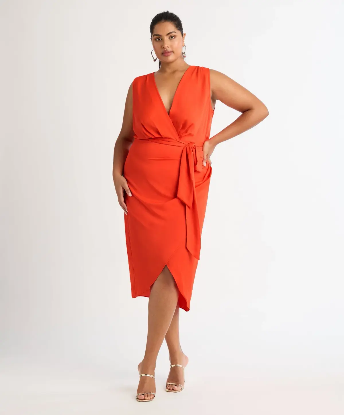 Sheike Saskia Midi Dress Coral Size 16 - Image 1
