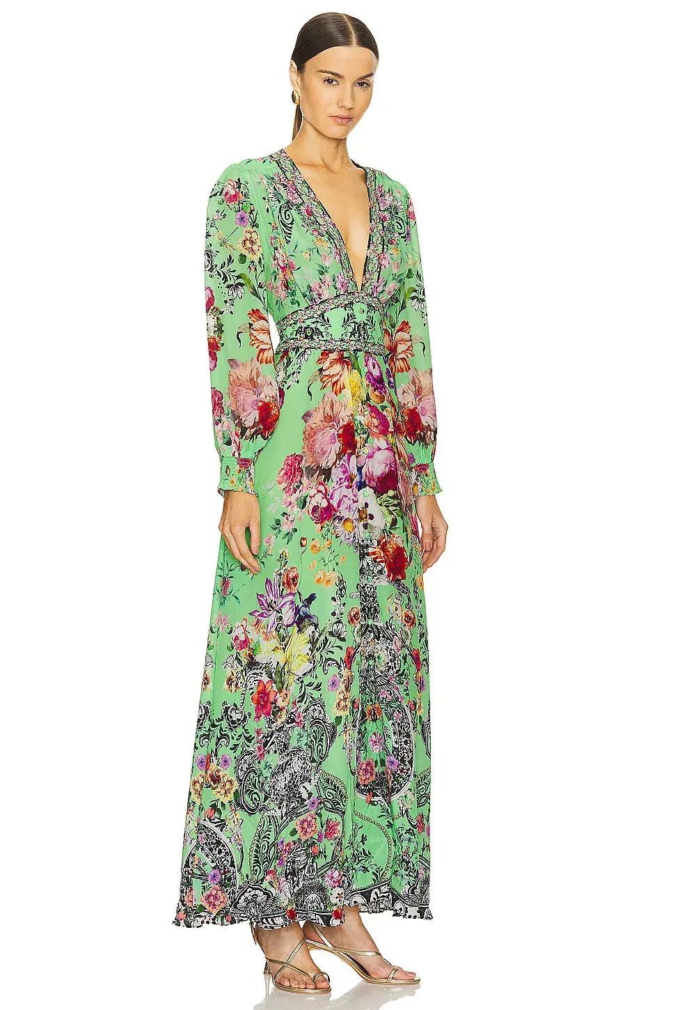 Camilla Button Maxi Dress with Shaped Waistband Porcelain Dream Size S / AU 10 - Image 2