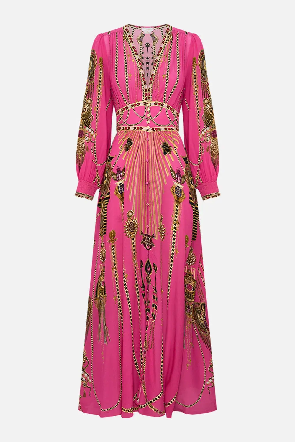 Camilla Song of the Scarab Button Dress with Shaped Waistband Print Size S / AU 10 - Image 3