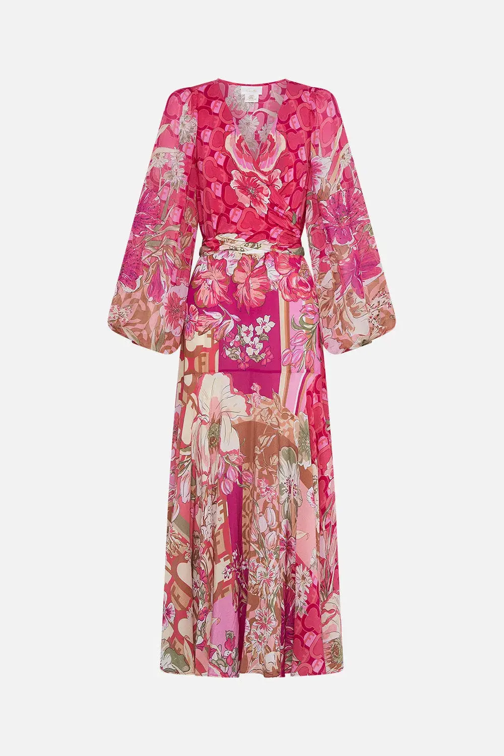 Camilla Wrap Tie Dress with Blouson Sleeve A Girl Named Florence Size M / AU 12 - Image 3