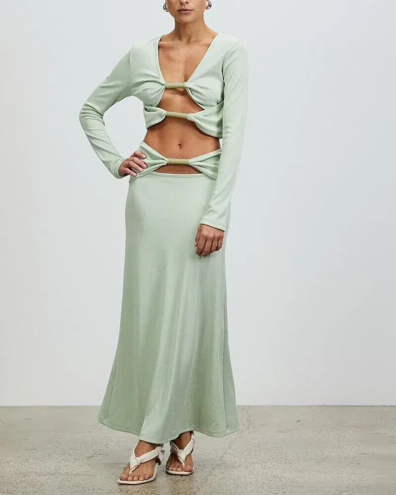 Christopher Esber Coiled Top and Skirt Set Mint Size 10 - Image 1
