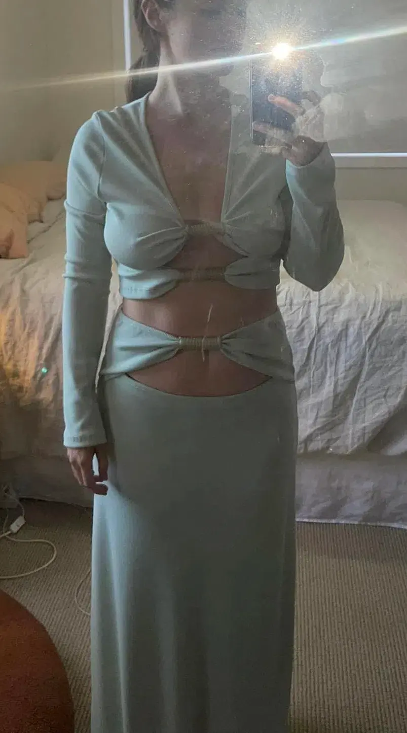 Christopher Esber Coiled Top and Skirt Set Mint Size 10 - Image 2