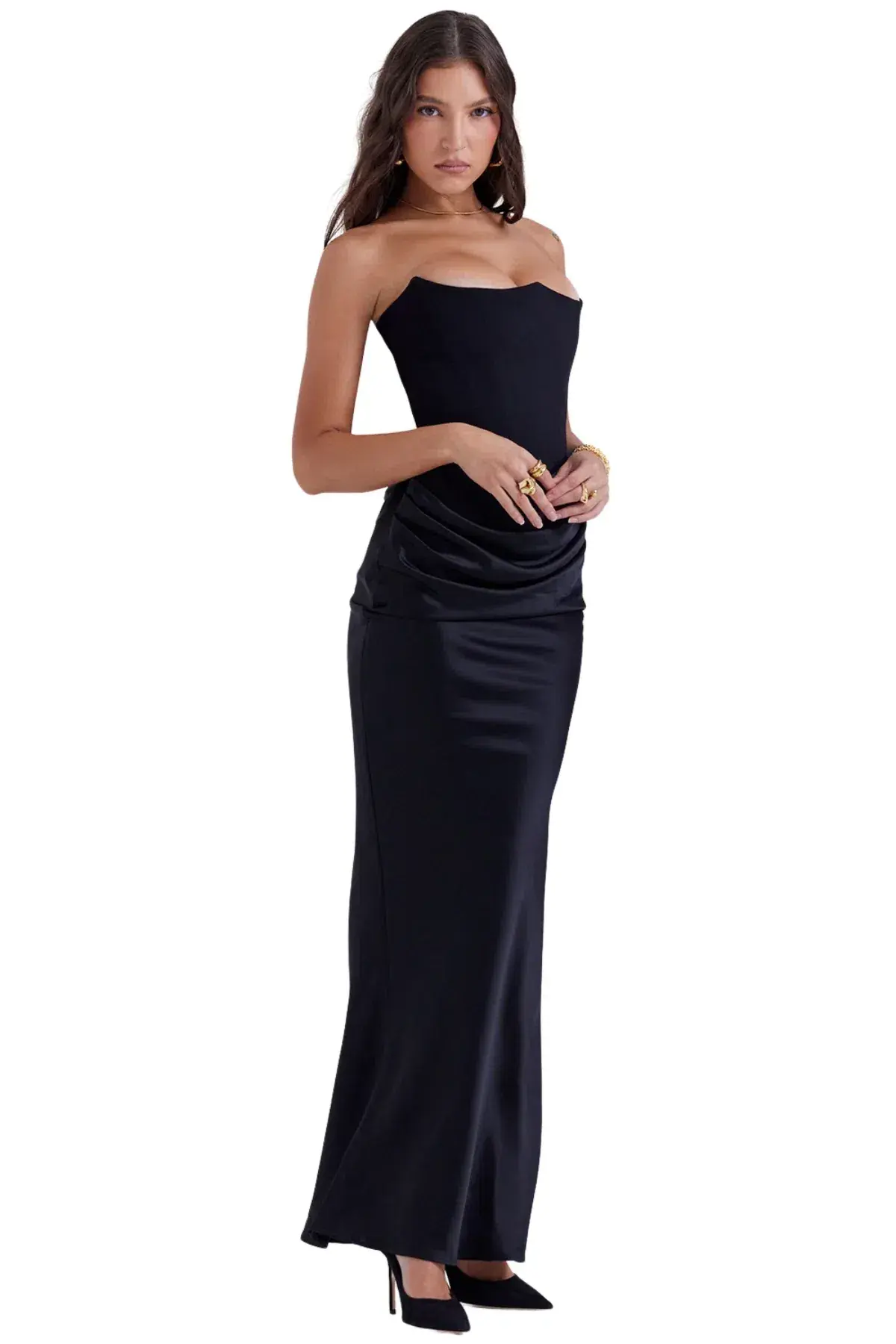 House of CB Persephone Strapless Corset Dress Black Size L / AU 12 - Image 2
