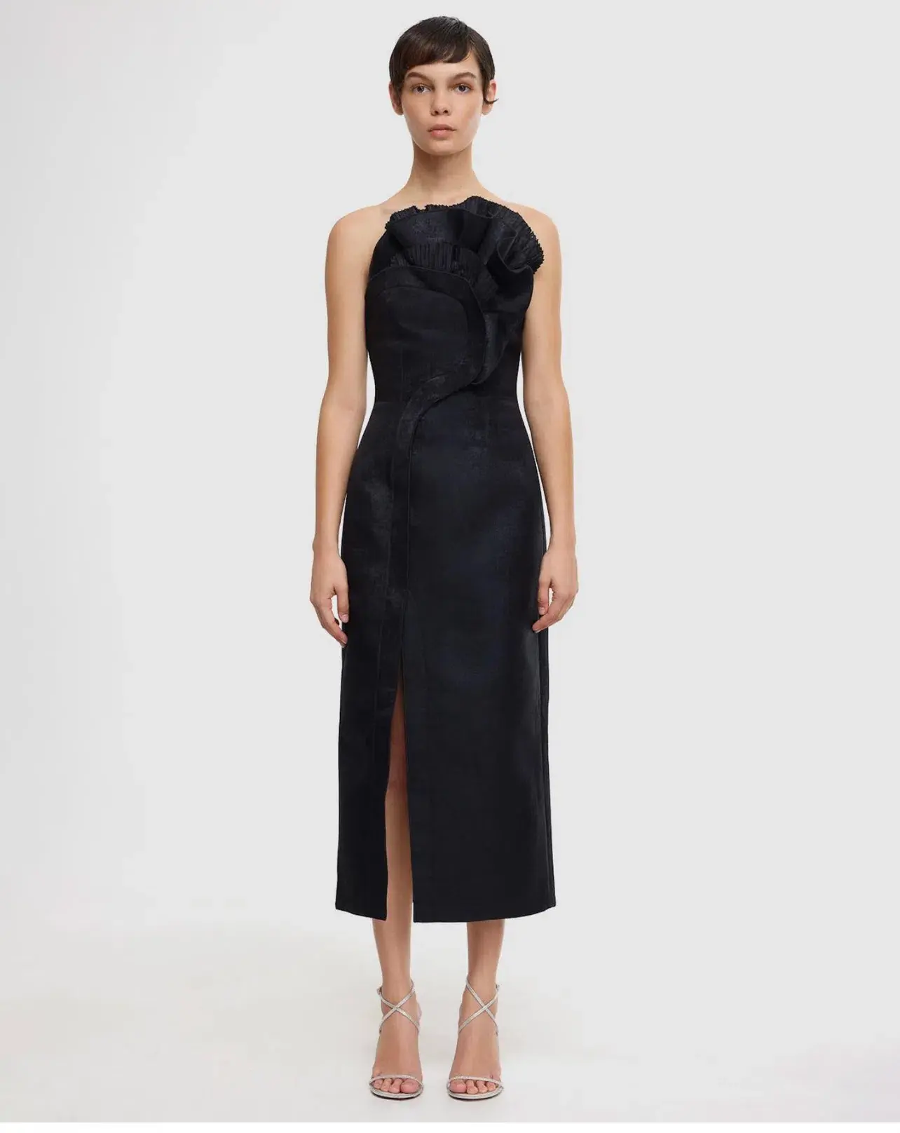 Acler Webster Midi Dress Black Metallic Size 8 - Image 5