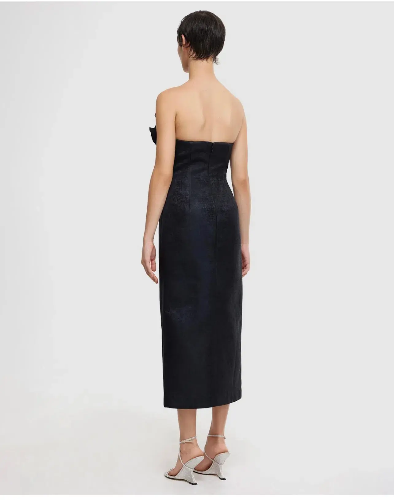 Acler Webster Midi Dress Black Metallic Size 8 - Image 3