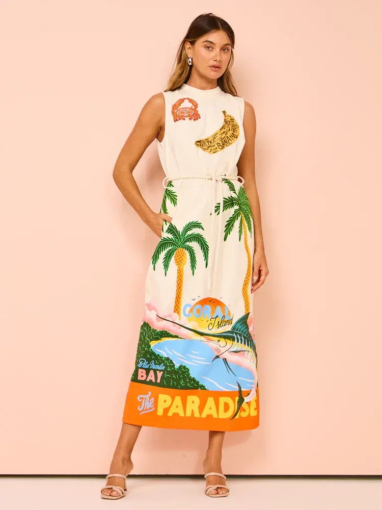 Alemais Samaki Midi Dress Multi Size 14  - Image 1