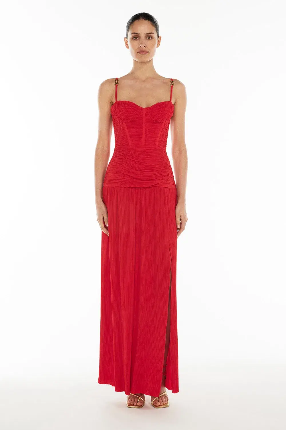 Manning Cartell Double Time Pleat Dress Red Size 6 - Image 1