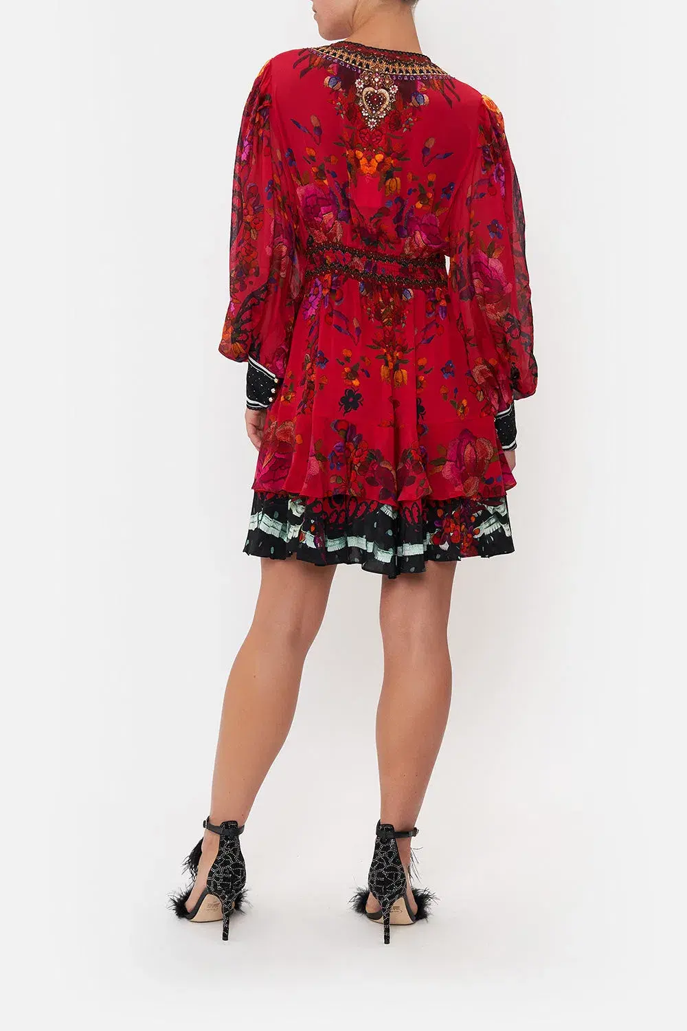 Camilla Button Front Frill Mini Dress View From The Veil Size S / AU 10 - Image 2