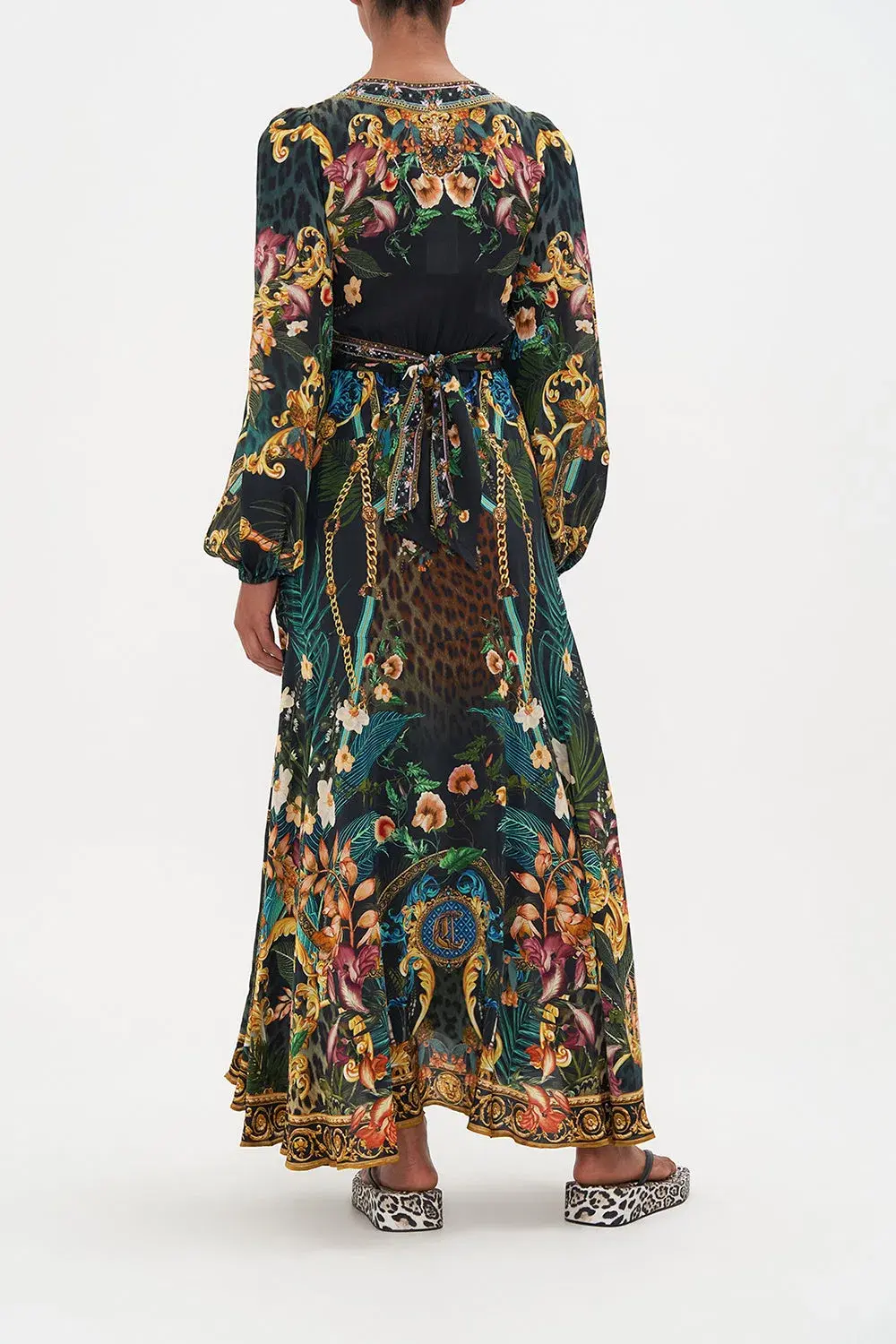 Camilla Fearless Felis Wrap Tie Dress with Blouson Sleeve Print Size M / AU 12  - Image 2