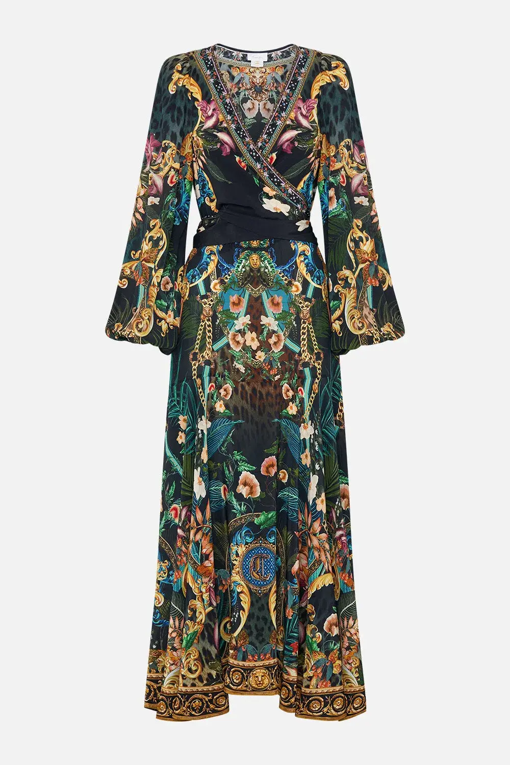 Camilla Fearless Felis Wrap Tie Dress with Blouson Sleeve Print Size M / AU 12  - Image 3