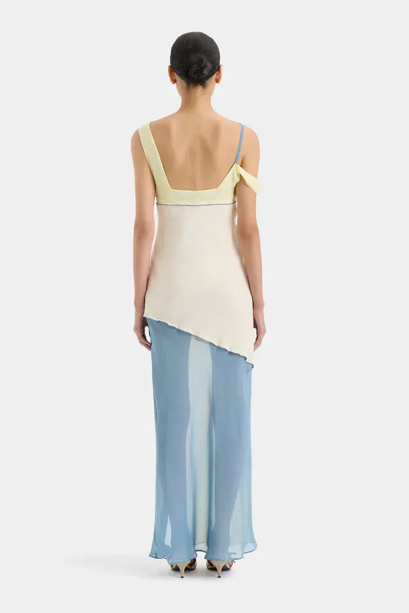 Sir The Label Thames Splice Midi Dress in Ecru Multi Size 1 / AU 8 - Image 3