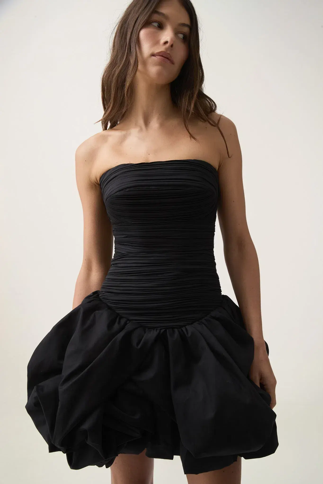 Aje Violette Bubble Hem Mini Dress in Black Size 6 - Image 2