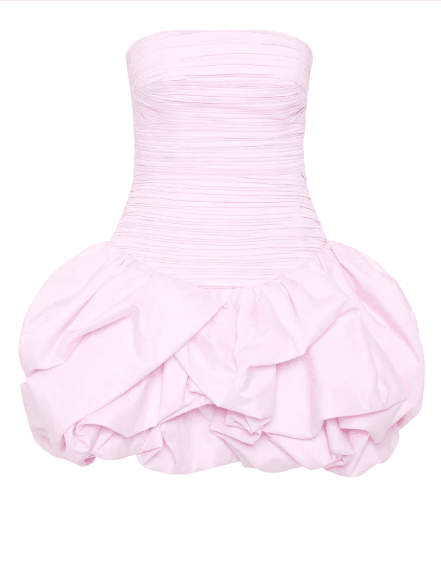 Aje Violette Bubble Hem Mini Dress Baby Pink  Size 6 for rent on The Volte - main image